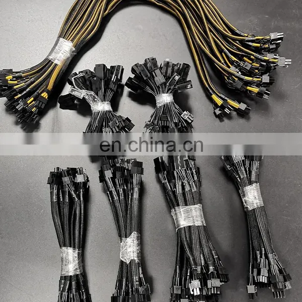 2022 8 Pin Female to Dual 8(6+2) Pin Male Braided Sleeve Splitter Power Extension Cord 8 Pin to Dual 6 2 Cable Pcie Splitter photo-5