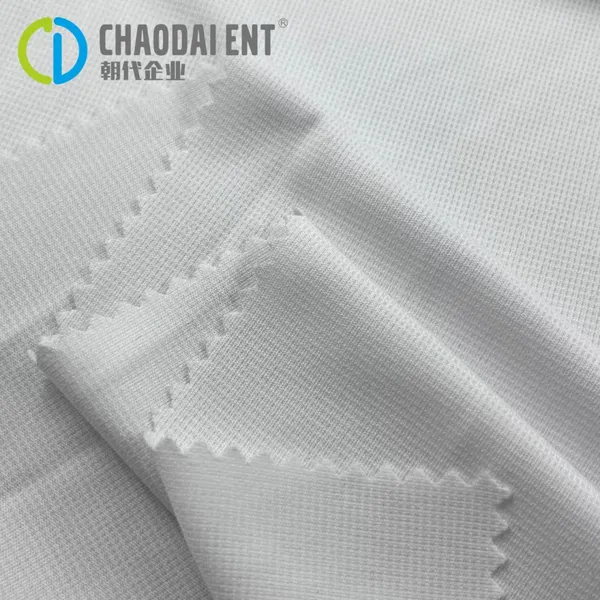 100% Recycled Polyester 75D Bird's Eye Cloth Hygroscopic and Perspiratory Sportswear Fabric Bird's Eye Cloth Mesh Cloth photo-2