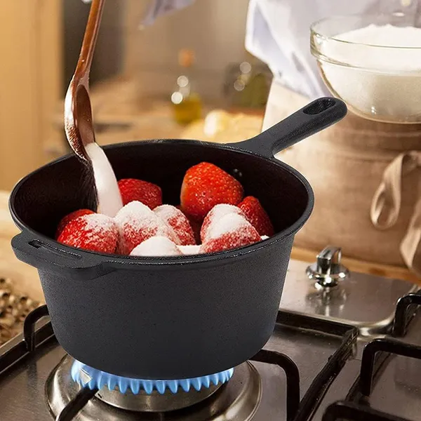 Hot Sale Morden Style Pre-seasoned Vegetable Oil Coating Cast Iron Soup Pot Sauce Pan With Lid photo-4