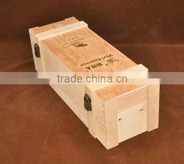 2015 Natural Wood Good Quality Handmade Unfinished Wooden Wine Box photo-3