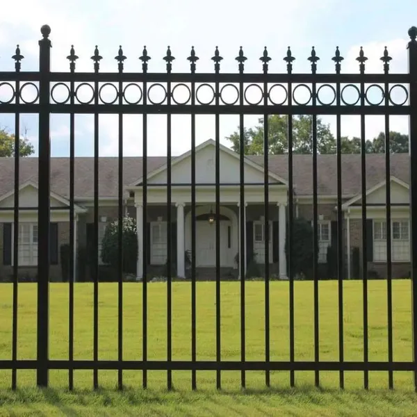 Custom Villa Entrance Gates With Matching Ornamental Fence - CAD Design Service Included