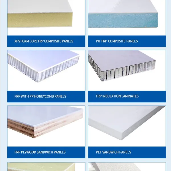 Clean FRP Plywood Composite Panel Restaurant Kitchen Cabinet Door Smooth Surface Stain Resistant Hygienic FRP Sandwich Panel photo-5