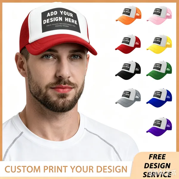 Custom Printed Foam Trucker Hat Mesh Back Adjustable Snapback Trucker Cap For Men Women Promotional Logo Customization photo-4