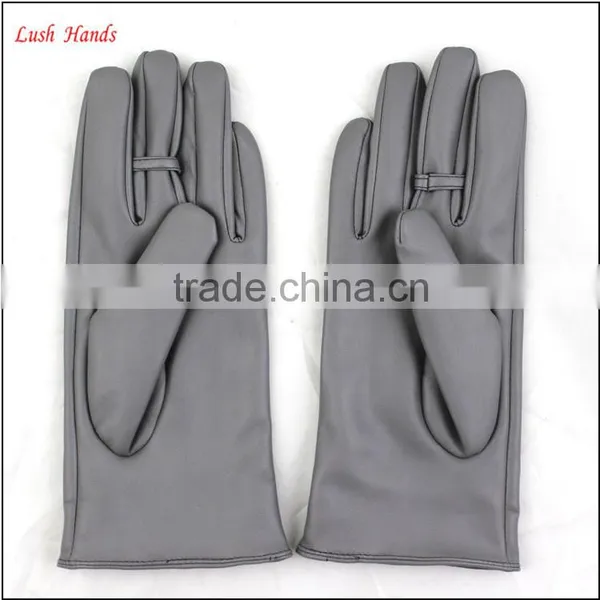2016 Ladies Spring Fashion Grey All Kinds of Leather Hand Gloves With Ring photo-3