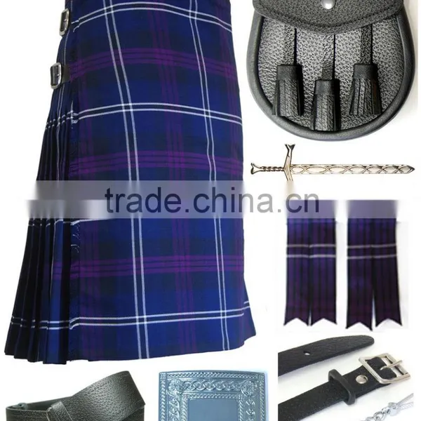 Scottish Heritage Of Scotland 7 Yard Kilt Set Made Of Fine Quality Wool Tartan