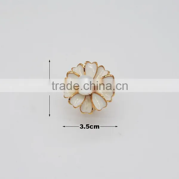Fashion Simple Pearl Three Rings Metel Scarf Buckle Scarf Clip photo-2