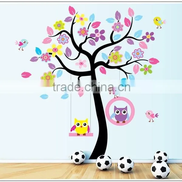ALFOREVER Colorful Tree Owl Decals,pvc Colorful Owl Sticker photo-3