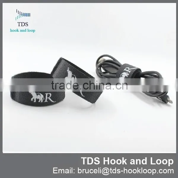 Company Logo Printed Hook and Loop Cable Ties photo-3