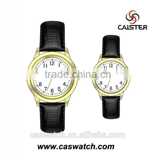 Hot Fashion Classic Design Couple Watch, Arabic Numerals Dial Unisex Watch, Quality Textured Leather Band Wristwatch photo-3