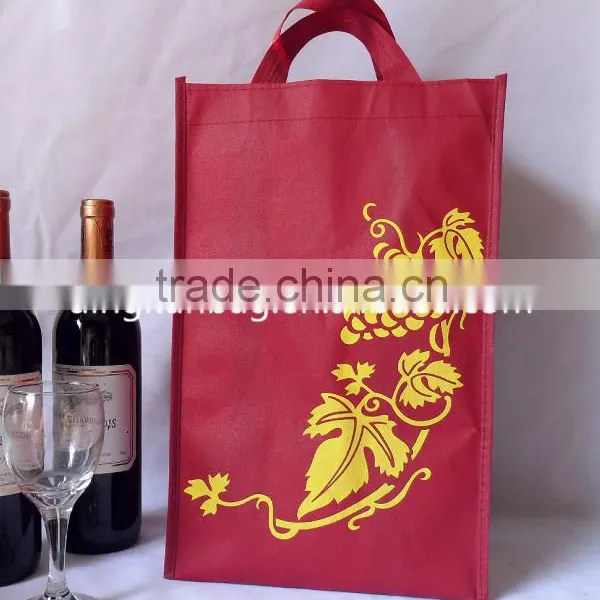 2015 Factory pp Non Woven Promotion Cheap Wine Bag With Logo in Custom photo-2