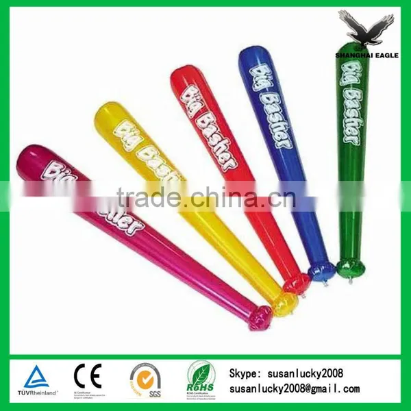 Promotional Inflatable Cheering Sticks Baseball Bat Inflatable Solid Colored Baseball Bat