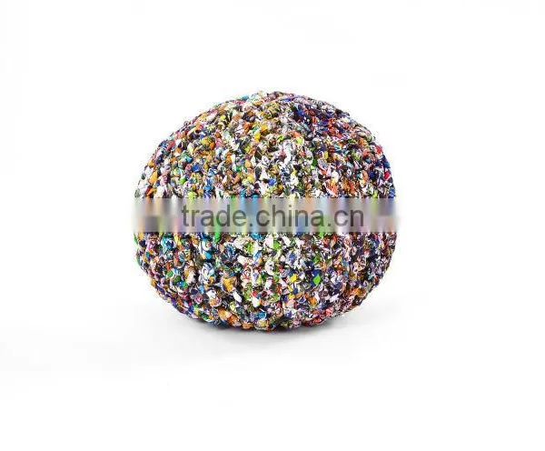 Natural Furnish Colourful Cotton Chindi Pouf