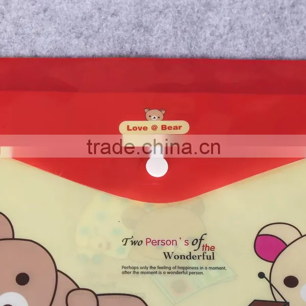 Cartoon Design pp Poly Plastic Snap File Folder a4 Plastic Document Holder File Bagwith Plastic Button photo-3