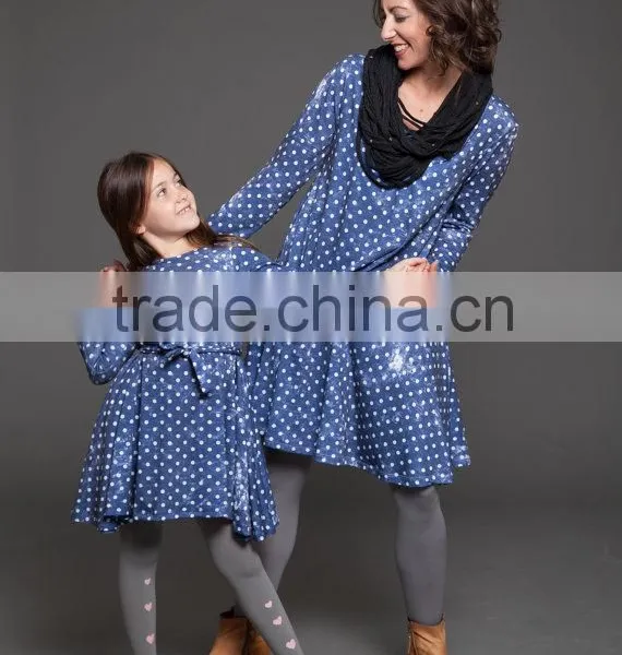 Blue Polka Dots MINI Dress - Loose Fit Dress- Womens Casual Winter Dress photo-4
