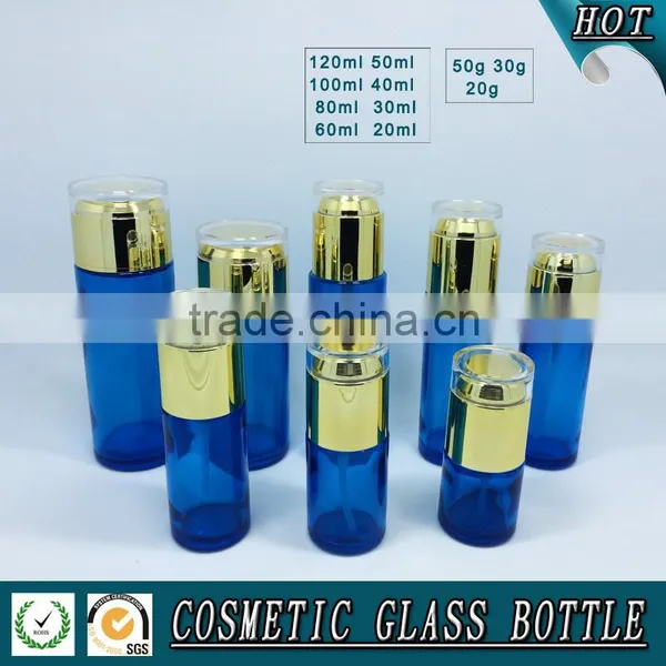 Cosmetics Packaging Glass Pump Lotion Bottle and Glass Cosmetic Jars photo-2