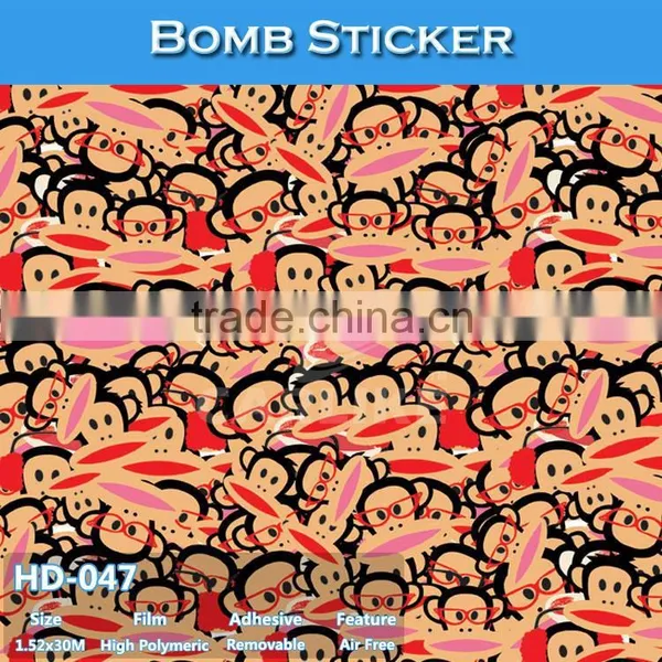 HD-046 Clear Printing Car Decoration Film Bomb Sticker Rolls For Sale photo-2
