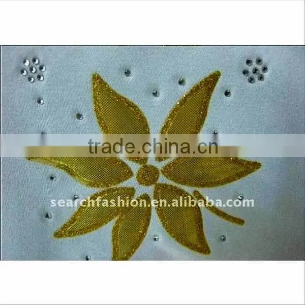 Glitter Iron on Rhinestone Maple Leaf Design