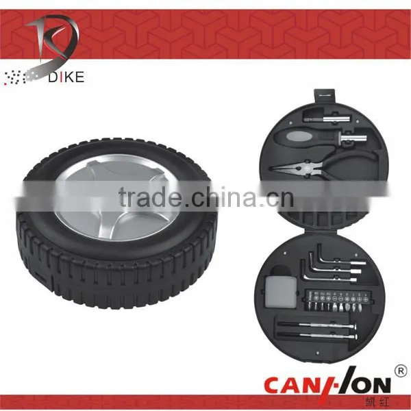 Ningbo Dike 24pcs Popular Promotional Tire Shape Multi Function Plier, Tool Box, Tool Kits