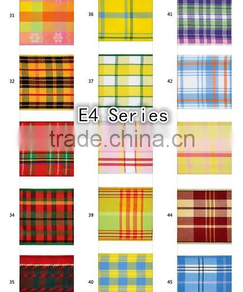 Classic Webbing Wire-edge Scottish Strap Plaid Ribbon/Check Ribbon/Grid Ribbon photo-6