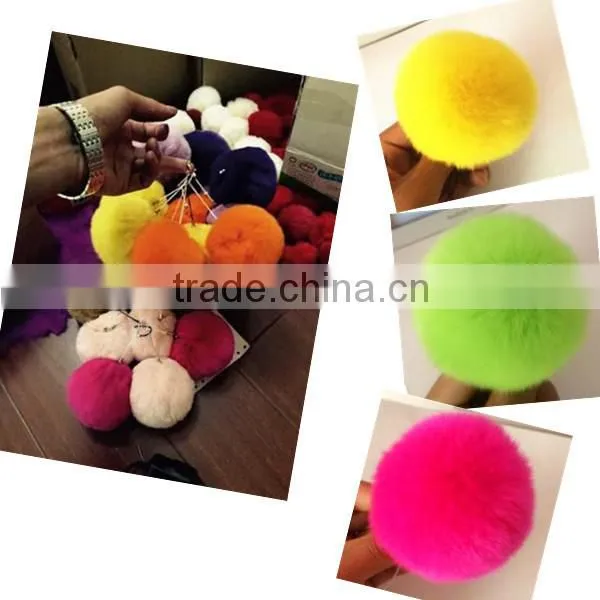 Pompon Gift Wholesale Key Ring 8cm Fur Ball Keychain photo-2