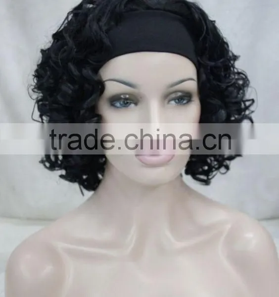 Best Quality on Line Trading Braided Style Ombre Tights Instock All Synthetic Color Kinky Curly Headband Wigs photo-2