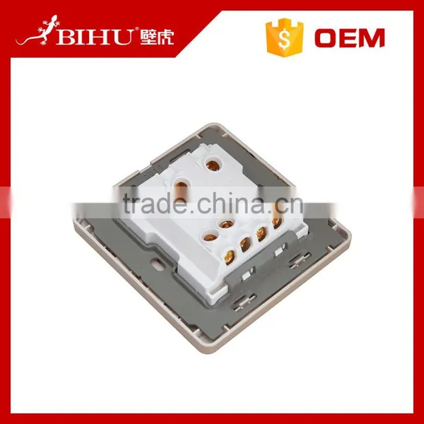 Bihu Glod PC Material 2 Gang 2 Way Switch Electric Wall Switch for Home photo-3