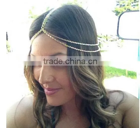 Wholesale High Quality Women Fashion Metal Indian Head Chain Bridal Head Chain photo-2