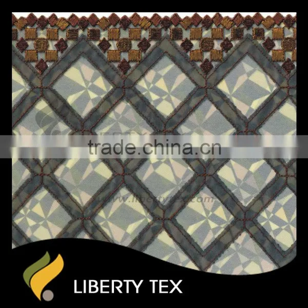 High Quality Geometric Heat Cut Embroidery Print Ground Fabric Design