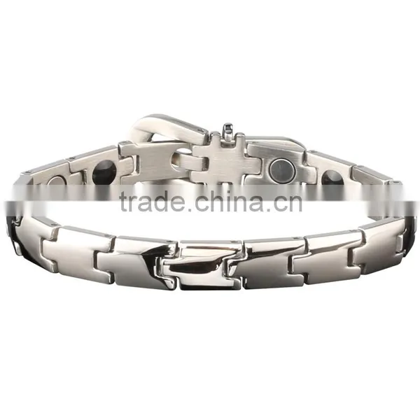 Noproblem P020 FDA Tourmaline Germanium Scalar Energy Bio Power Beads Magentic Fashion Charm Silver Bracelet photo-3