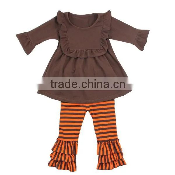 2016 Wholesale Girl Fall Clothing Kids Long Sleeve Ruffles Outfits Little Girls Boutique Clothing Sets photo-4