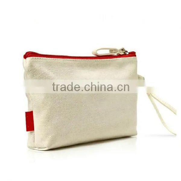 Fashion Small Plain Canvas Zipper Bag photo-3
