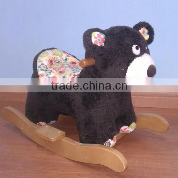 Plush Rocking Toy Black Bear, Funny Baby Plush Toy