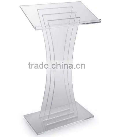 Acrylic Pulpit for Floor, Rubber Feet - Clear photo-2