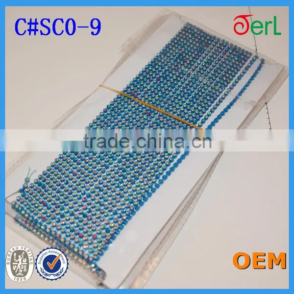 Rhinestone Banding Trim Single Row 10 Yards Ss8, Colorful Rhinestone Plastic Banding photo-6
