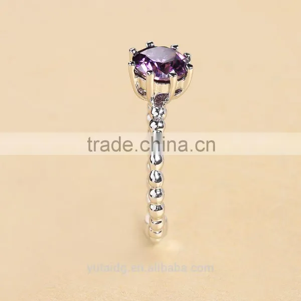 Jingli Jewelry S925 Silver Finger Ring With Purple Stone (YJ-406) photo-3