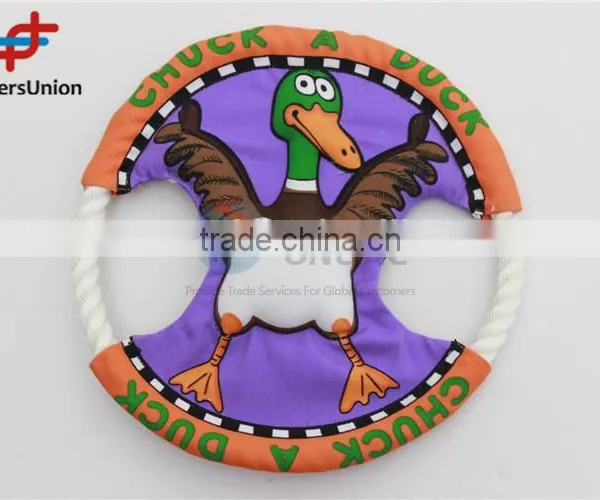 No.1 Yiwu Exporting Commission Agent Wanted Cartoon Flying Disc Shaped Canvas Pet Toy For Cat photo-3