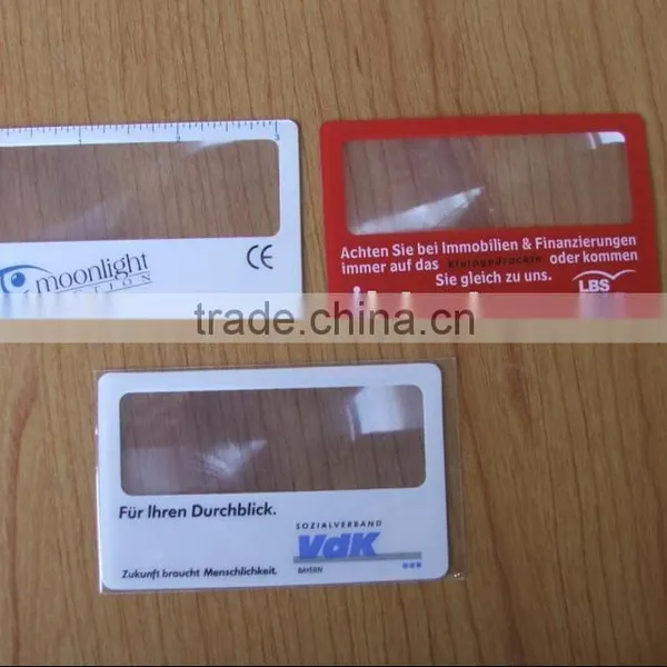 pvc name card magnifier, business card magnifier