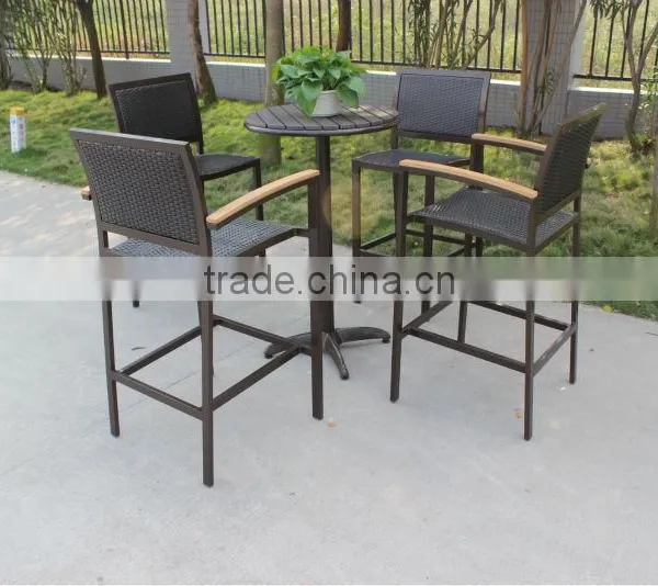 Foshan Outdoor Furniture Garden Rattan Table and Chair With Plastic Wood photo-5