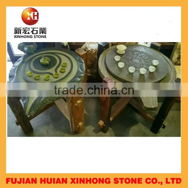Natural Round Granite Gongfu Tea Tray for Decoration photo-2