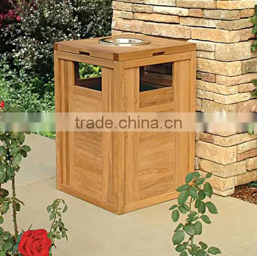 Arlau Outdoor Park Wood Garbage Bin photo-3
