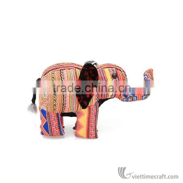 Hand Embroidery Keychains From Sapa Vietnam, Fabric Embroidery Stuffed Live Animals, Mini Stuffed Elephant Souvenir photo-3