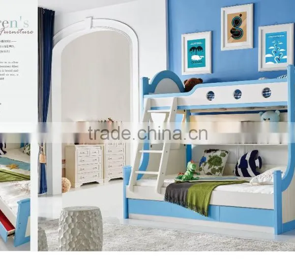 MJ9903 in Stock Neoclassic Popular Skype Blue Matching Bedroom Home Furniture Queen King Size Young People Children Bedroom Set photo-4