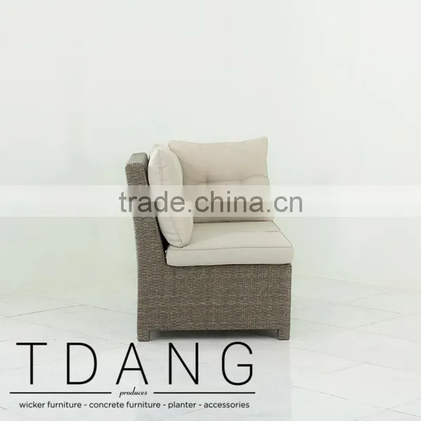 Salinas Wicker Left Hand Sofa 2 Seats - Weather Resistant Outdoor Wicker Sofa Corner photo-2