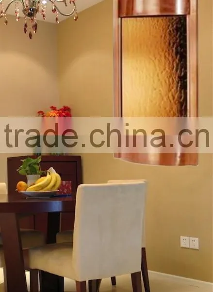 Indoor Hanging Water Wall Stainless Steel Decorative Mirror Glass photo-3