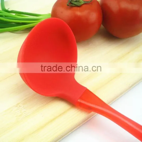 Silicone Kitchen Cooking Soup Ladle With Nylon Handle photo-5