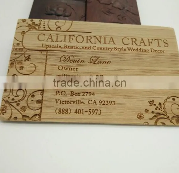 Bamboo Wood Laser Cut & Engraved Business Card photo-2
