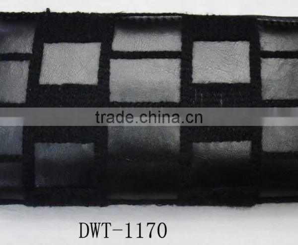 Fashion pu Leather Stitching Geometrica Zipper Wallet photo-2