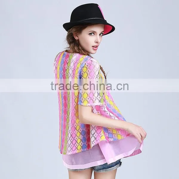 Factory Wholesale New Colorful Joint Women Blouse photo-2