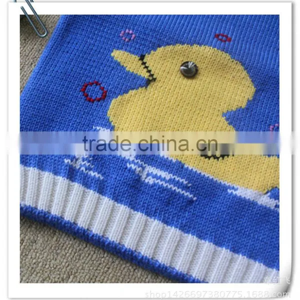 Cute Cartoon Duck Pattern Kids Knit Vest Baby Kids Sleeveless Sweater photo-3