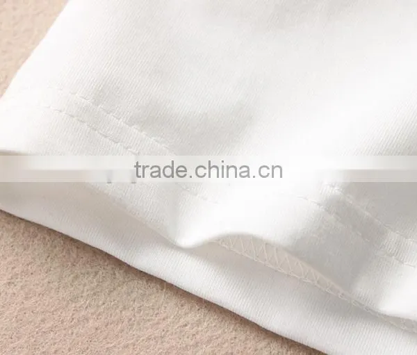 Pure White Simple Ladies 100% Cotton Long Sleeve T-shirt photo-4